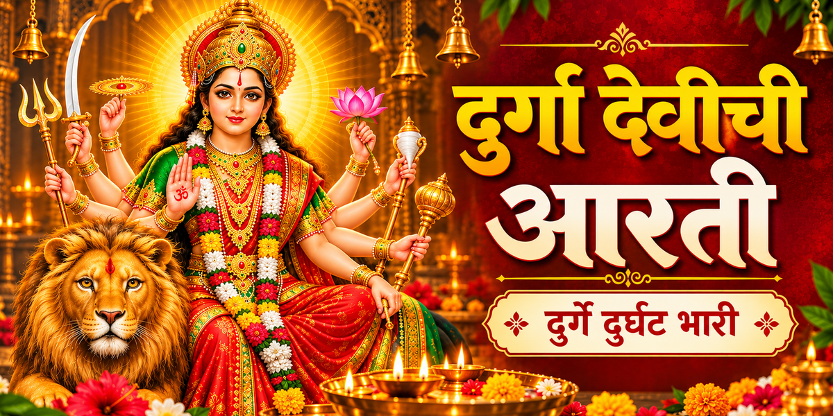 दुर्गा देवीची आरती मराठी – दुर्गे दुर्घट भारी